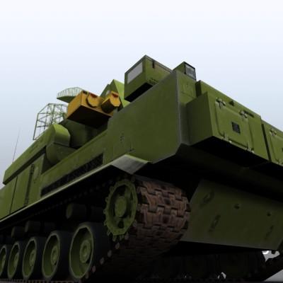 3D Model of Game-ready model of modern Russian/Chinese SAM TOR-M1 (SA-15 Gauntlet) with two RGB textures (2048x2048 and 1024x512) and one RGBA (512x512) texture for radar. - 3D Render 5